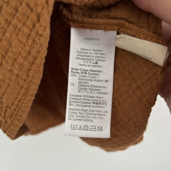 Madewell Women's Size XS Brown Peplum Open Back Top - Picture 5 of 6